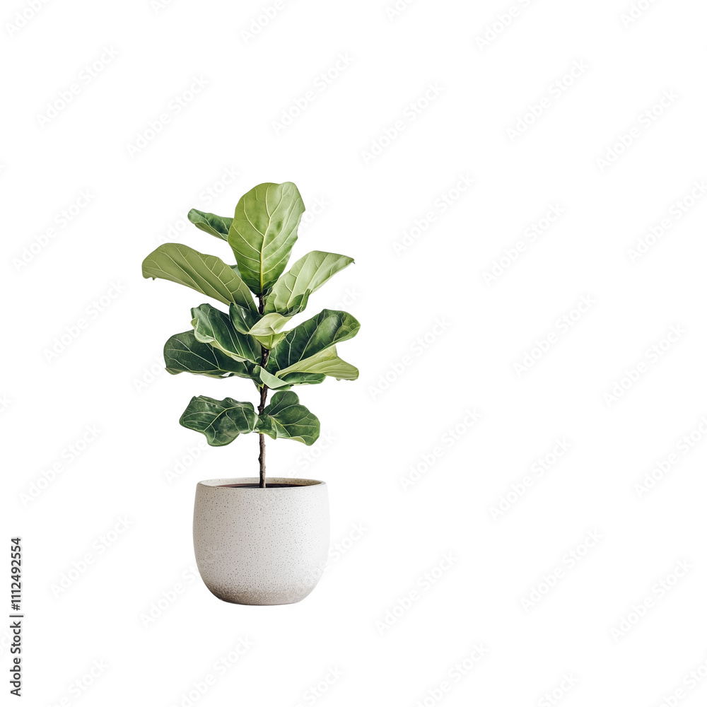 Fototapeta premium a house plant tree on the ceramic pot complement isolated on white background