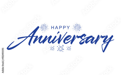 Happy Anniversary Calligraphic lettering design for greeting card