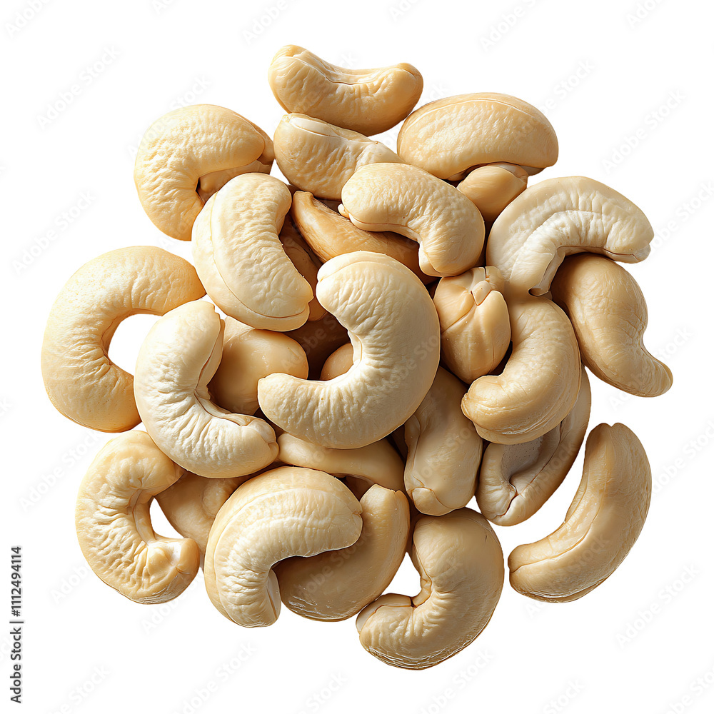Whole Cashew Nuts Closeup isolated on transparent background. Whole Cashew Nuts Closeup isolated on transparent background.
