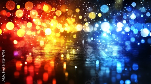 Abstract Water Reflection Of Bright Lights