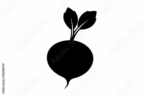 radish silhouette, Vegetables Silhouette Illustration ,silhouette of a radish, Radish icon vector illustration graphic design, Raw radish silhouette vector illustration.