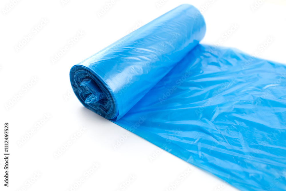 blue garbage bag on white background blue garbage bag on white background