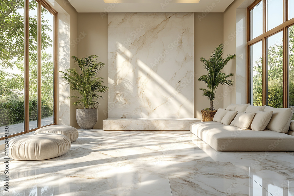 Fototapeta premium Modern Minimalist Living Room Interior Design
