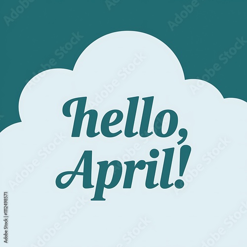 Hello April Cloud Shaped Spring Greeting