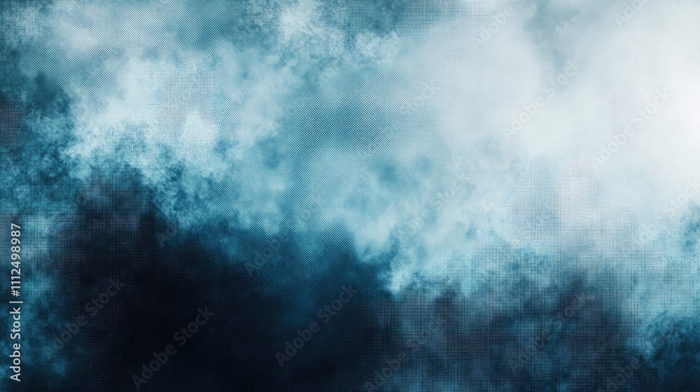 A creative abstract design of pixel dots arranged randomly on a digital canvas, forming an ethereal, fog-like texture