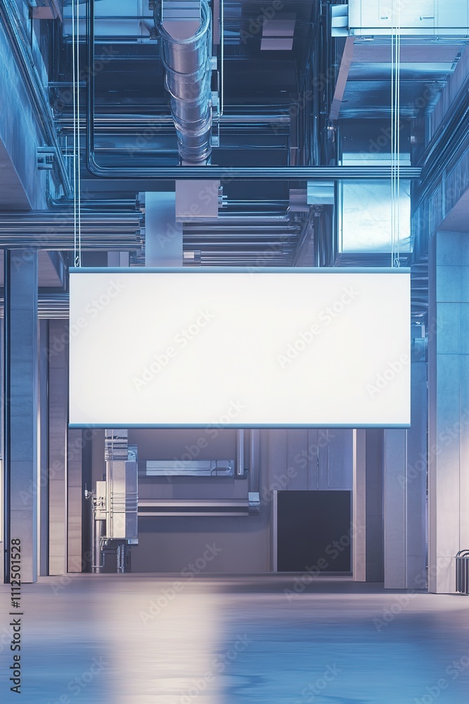 Blank billboard in a modern building corridor Blank billboard in a modern building corridor