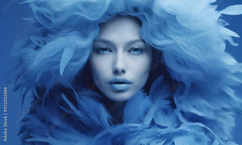 portrait of a fashion woman with feathers portrait of a fashion woman with feathers