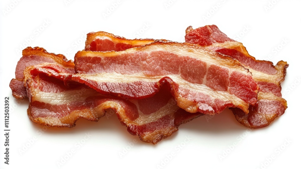 Cooking crispy bacon kitchen food photography clean setting top view culinary art