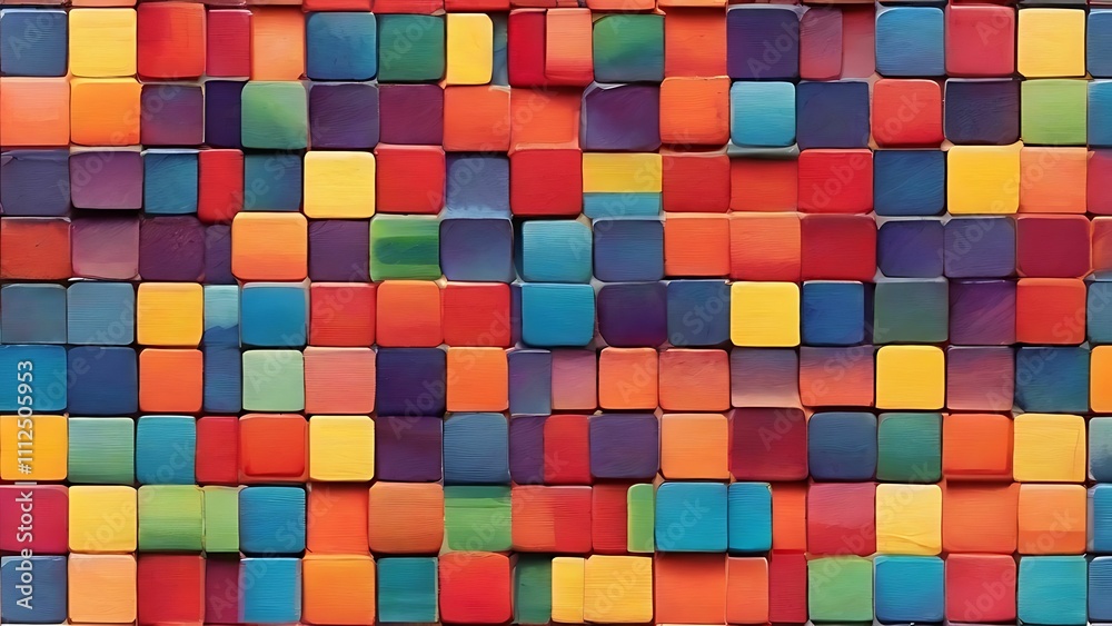 Colorful square block background Colorful square block background