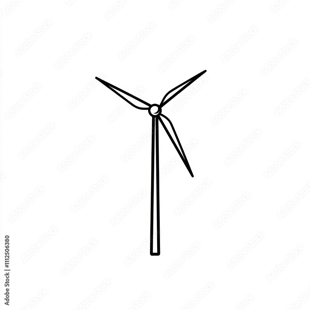 Simple line drawing of a wind turbine. (1) Simple line drawing of a wind turbine. (1)