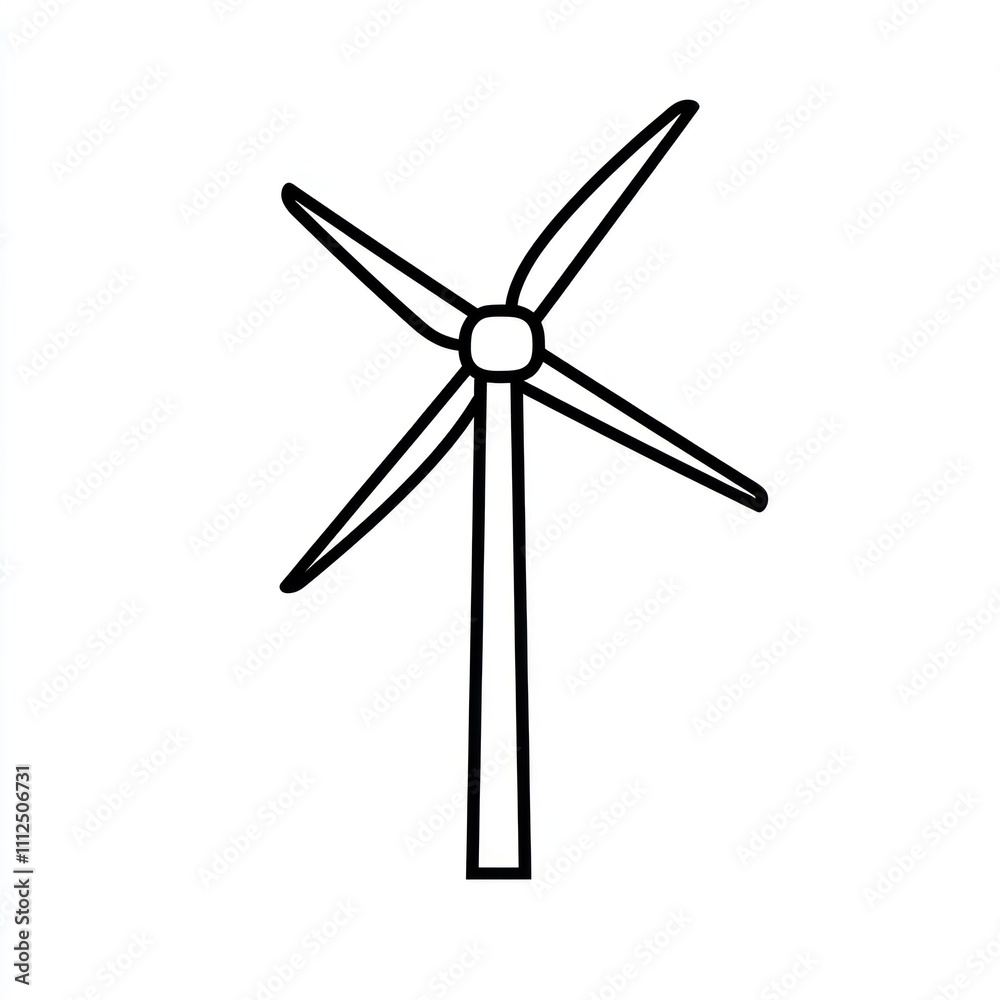 Simple line drawing of a wind turbine. (3) Simple line drawing of a wind turbine. (3)