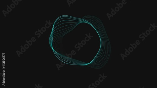 Reactive audio spectrum waveform video footage in 4k. Color animation of a circle and waveform