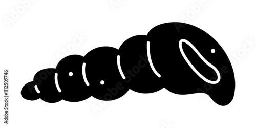 Seashell in black and white colors. Doodle clip art for your projects.