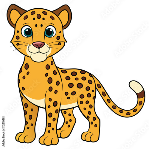 vector cheetah flat art illustration