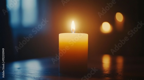 Wallpaper Mural A Single Candle's Warm Glow: A Moment of Reflection Torontodigital.ca