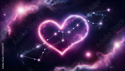 Celestial Love: A Constellation-Shaped Heart in the Cosmos