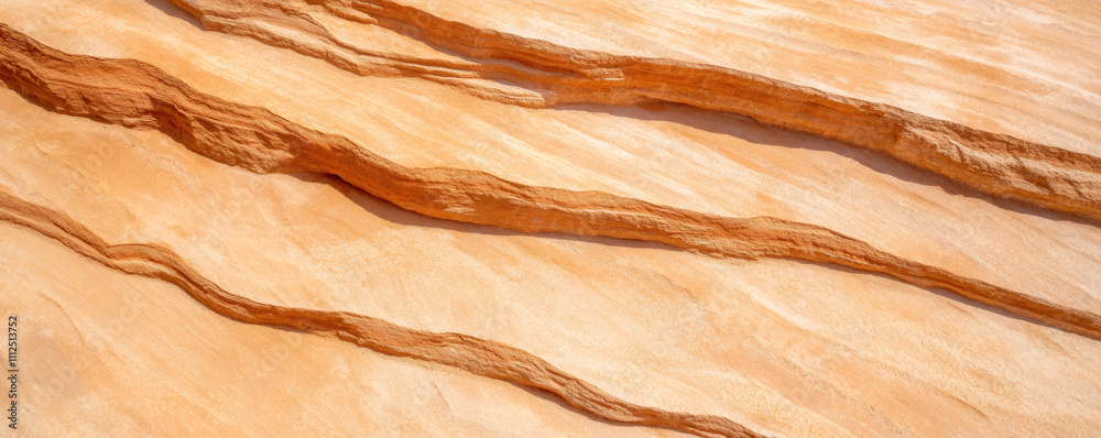 Close-up view of sandstone layers forming a wavy pattern, showcasing the natural beauty and texture of the desert landscape Close-up view of sandstone layers forming a wavy pattern, showcasing the natural beauty and texture of the desert landscape