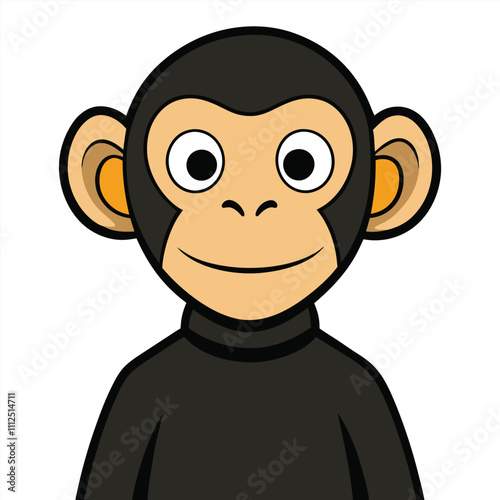 Illustration of Chimpanzee isolated white background photo