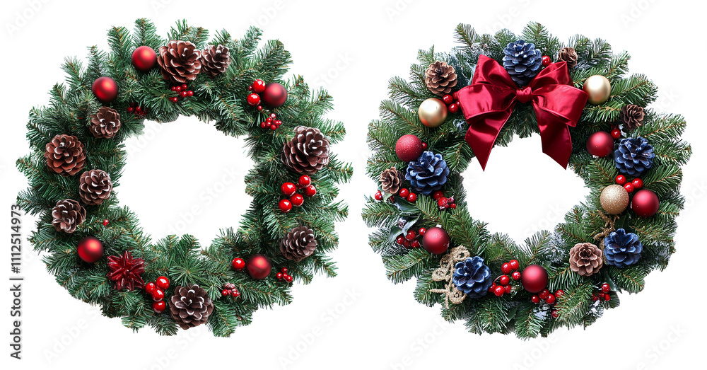 Christmas wreath isolated on white background Christmas wreath isolated on white background