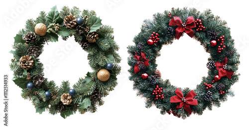 Christmas wreath isolated on white background
