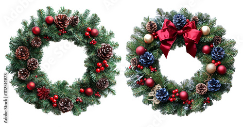 Christmas wreath isolated on white background
