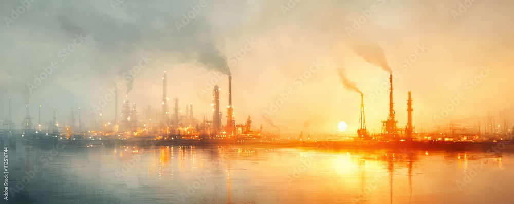 A futuristic city powered by petroleum innovations, with pipelines and refineries seamlessly integrated into an urban landscape A futuristic city powered by petroleum innovations, with pipelines and refineries seamlessly integrated into an urban landscape