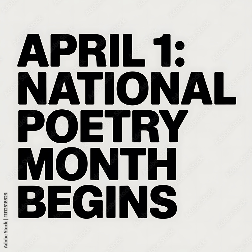 Obraz premium April First National Poetry Month Begins
