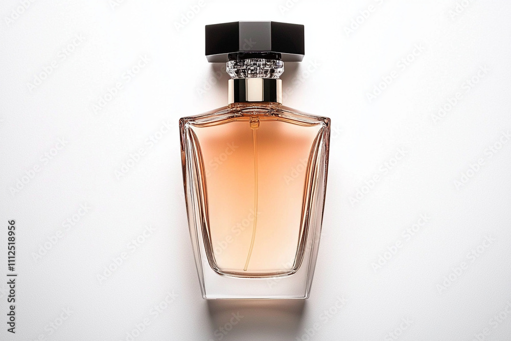 Elegant perfume bottle on a clean background showcasing its design Elegant perfume bottle on a clean background showcasing its design