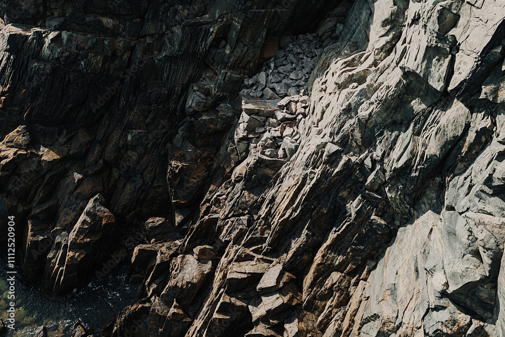 Rocky coastline with unique geological formations at the shore Rocky coastline with unique geological formations at the shore
