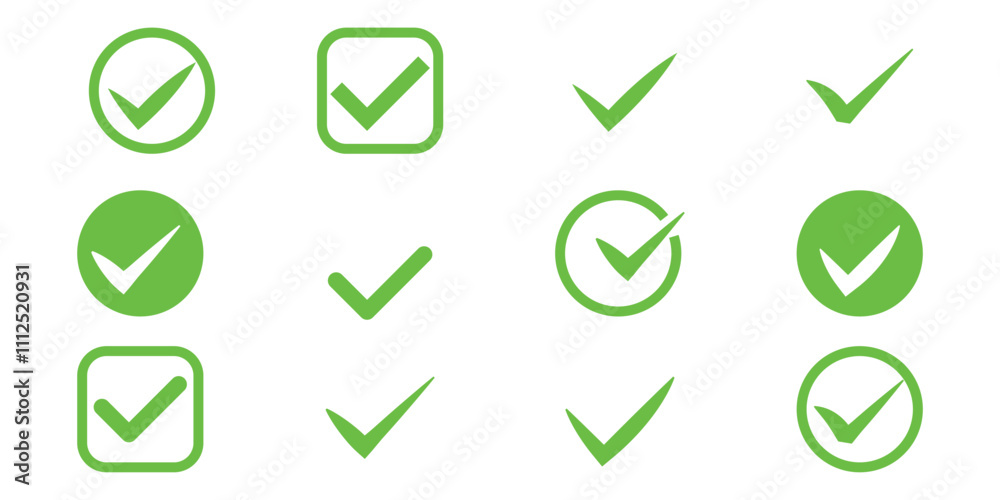 green check mark set green check mark set