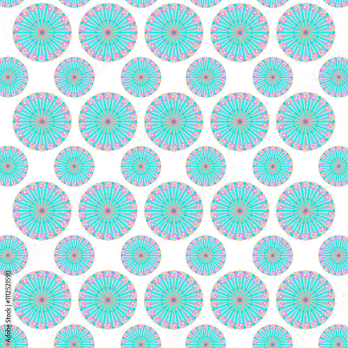 Blue flower circle pattern