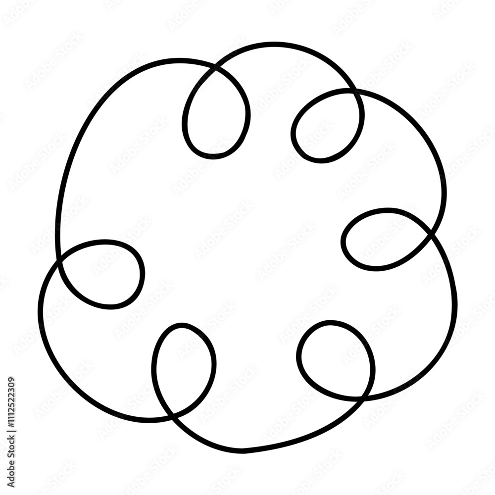 Dialog box with a swirled frame. Doodle clip art illustration.