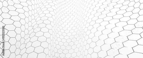 Technology and science vector background, tech abstraction with hexagons mesh electronics and digital style in 3D dimensional perspective, abstract illustration.