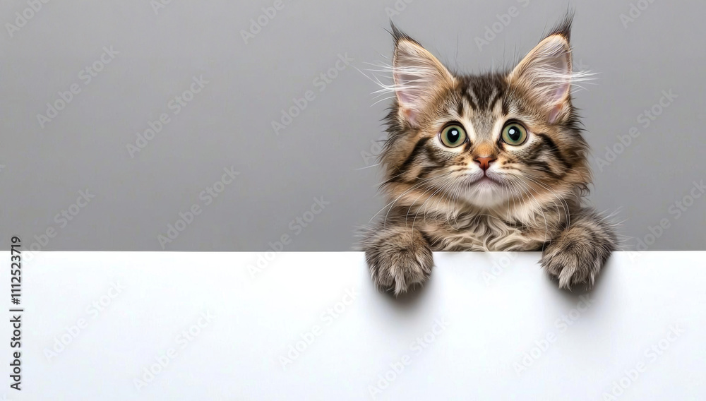 Obraz premium minimal photostock of a Beautiful funny Kitten