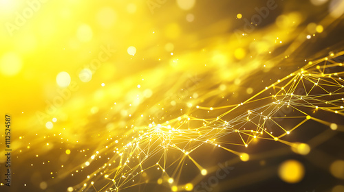 Abstract yellow technology background, digital data lanes, futuristc data concept background in neon yellow