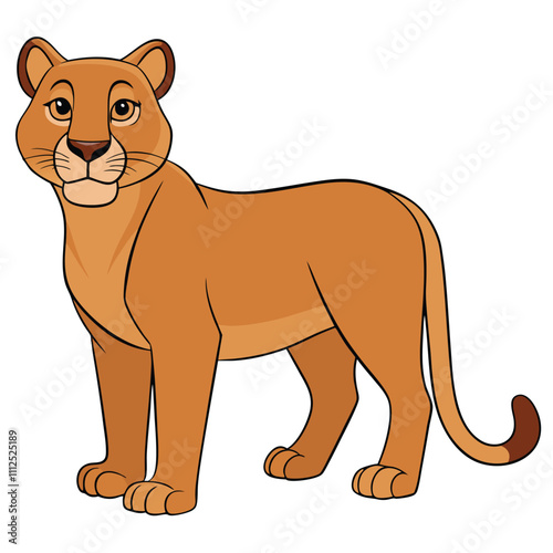 cougar cartoon isolated on a white background