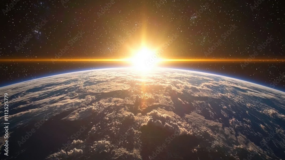 Earth Curvature from Space at Sunrise Earth Curvature from Space at Sunrise