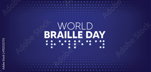 world braille day January 4 vector poster