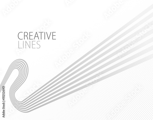 Light grey lines in 3D perspective vector abstract background, easy and soft cool illustration, smooth motion and elegant gradient.