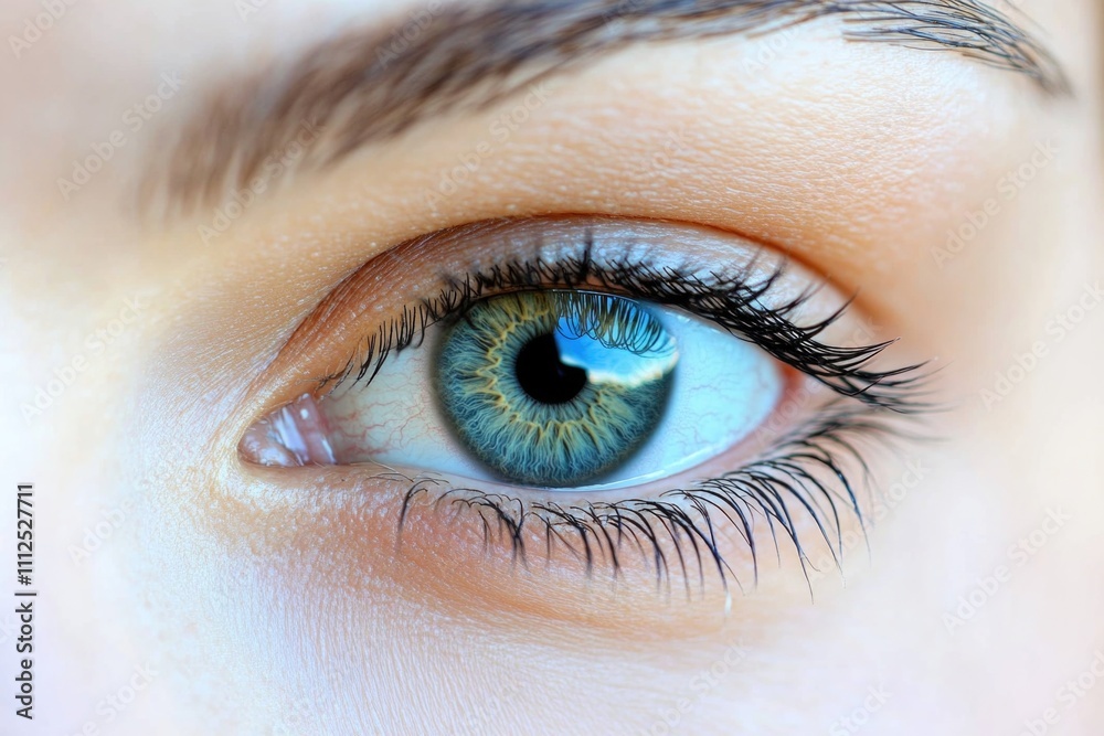 Obraz premium A detailed view of a single blue eye