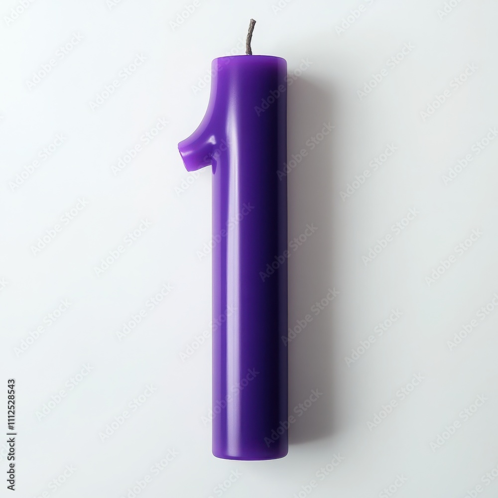 A simple, high-resolution image of a pruple number zero candle on a white background A simple, high-resolution image of a pruple number zero candle on a white background