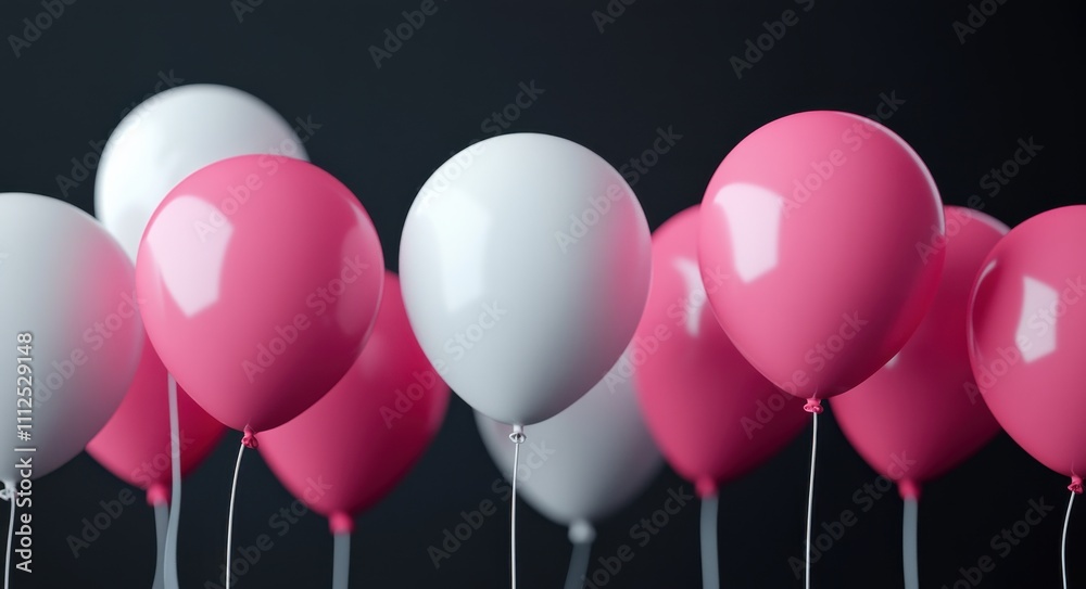 Abstract black and pink ribbons creating dynamic movement