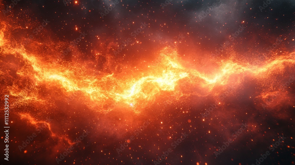 Fototapeta premium A pure electric explosion in a dark red plasma that burned brightly.