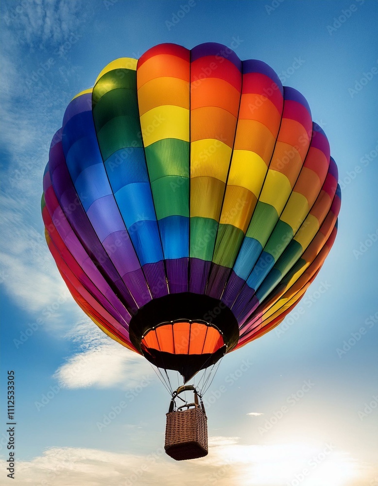 Fototapeta premium lgbt Multicoloured balloon flying summers day cloudy background 