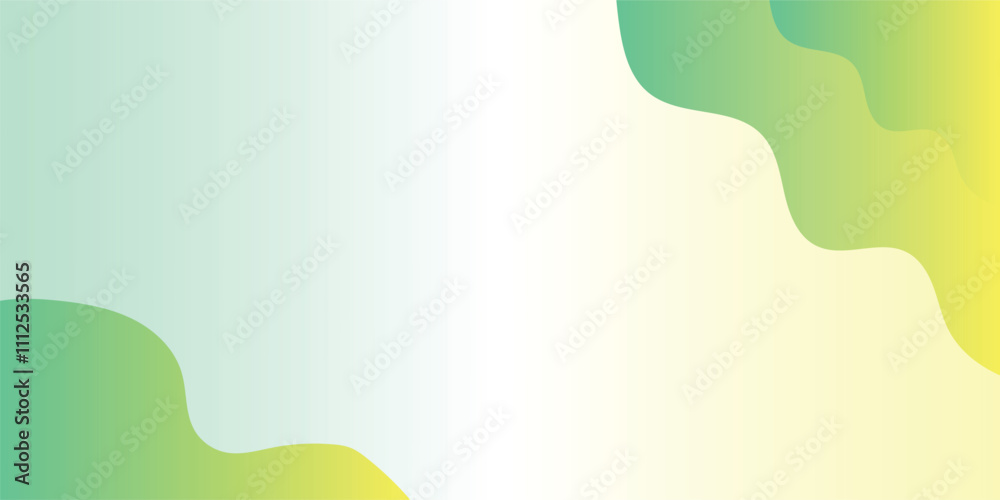Abstract green curve waves background isolated on white and is the edge of the picture, Panoramic banner background with copy space. Colorful geometric background. Abstract green curve waves background isolated on white and is the edge of the picture, Panoramic banner background with copy space. Colorful geometric background.