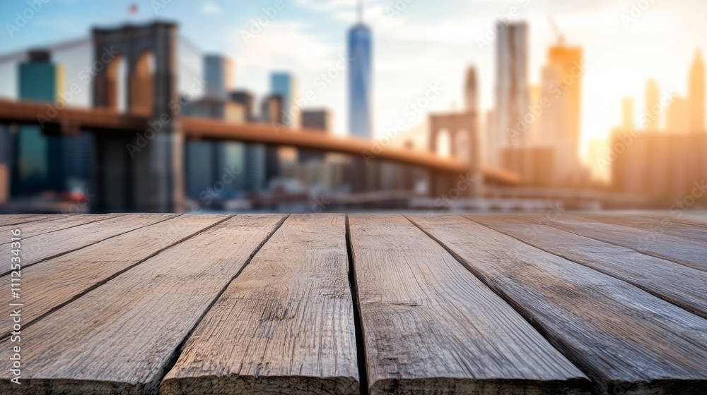 table to place objects with the Manhattan Bridge in the background table to place objects with the Manhattan Bridge in the background