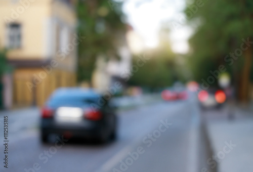 blurred motion car fuzzy abstraction street outdoor day unfocused urban environment space background concept photo