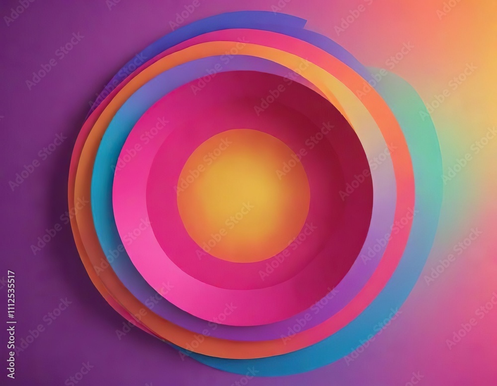 Modern paper circle shape with bold color gradient, visual effects, circular shapes, graphic design, modern design, art style Modern paper circle shape with bold color gradient, visual effects, circular shapes, graphic design, modern design, art style