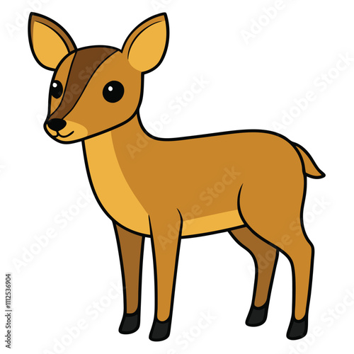 deer vector illustration, cartoon clipart character, and animal in flat style.