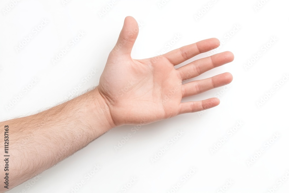 Open Hand with White Background, palm, hand gesture Open Hand with White Background, palm, hand gesture